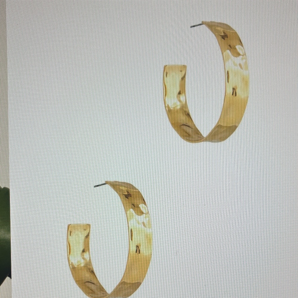 Rent the Runway Soko Maji Gold Hammered Hoop Earrings. 1 post missing.